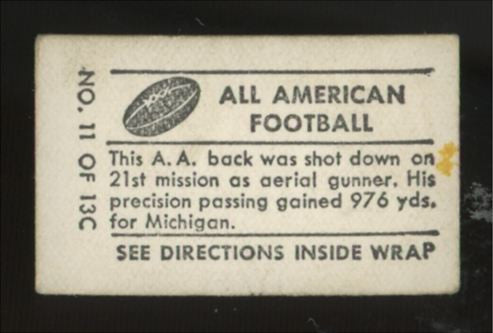1948 Topps Magic Bob Chappuis All American Football #11 Good
