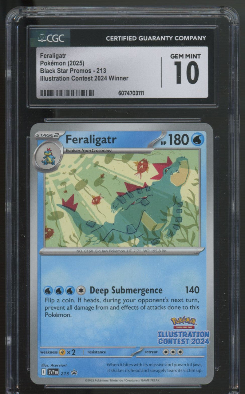 2025 Pokemon Feraligatr Illustration Contest Winner Promo #213 CGC 10