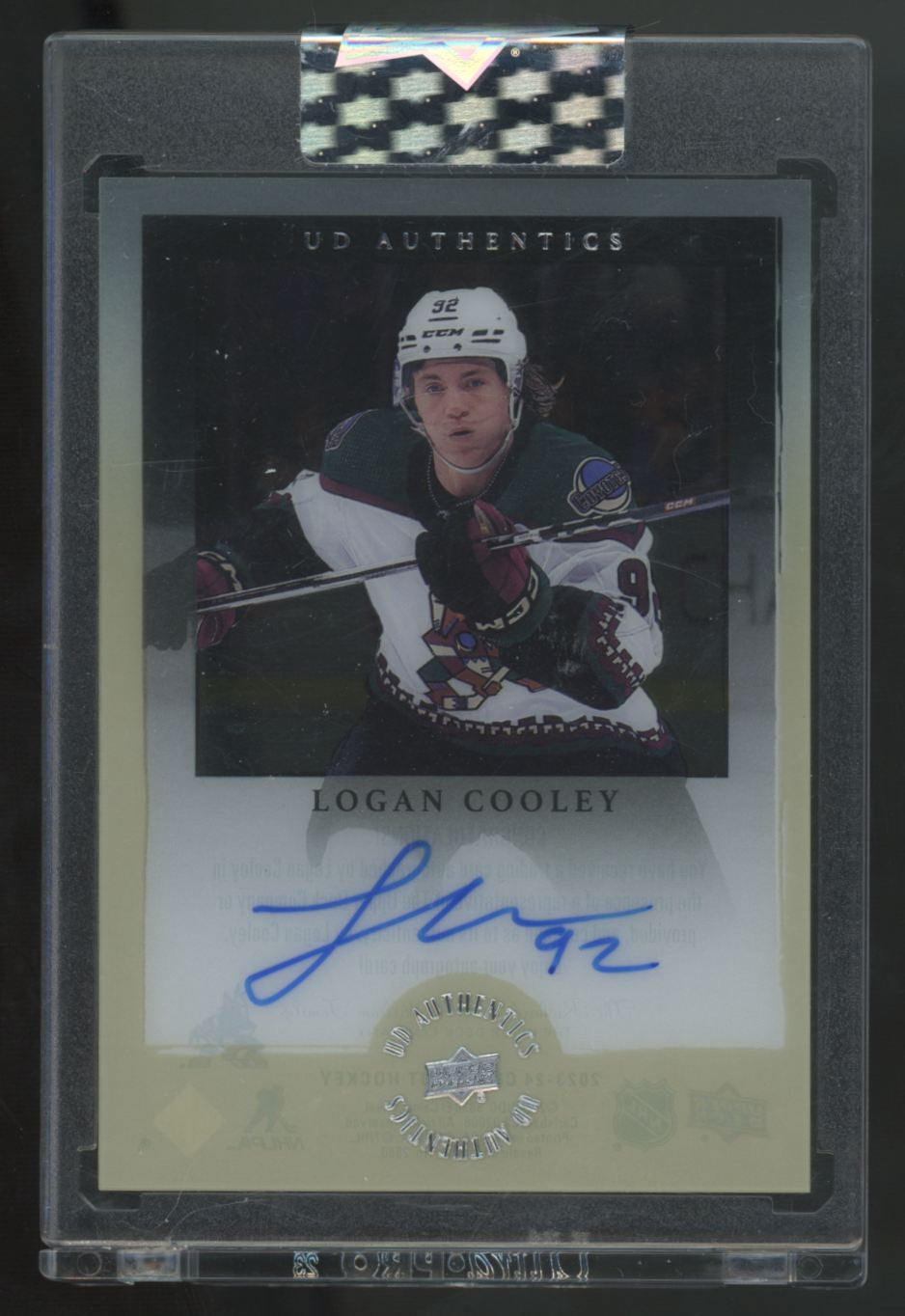 2023-24 Upper Deck Clear Cut Logan Cooley Authentics Auto #UDI-LC