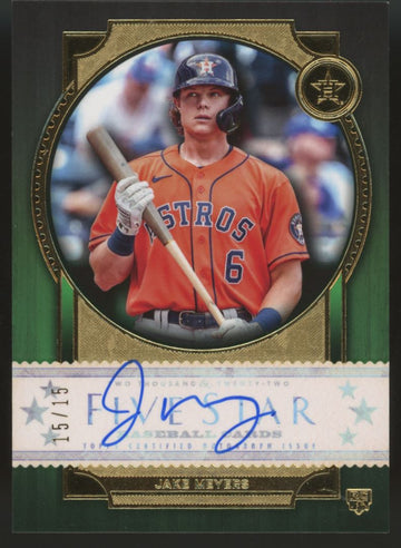 2022 Topps Five Star Jake Meyers RC Auto Green /15 #FSA-JME