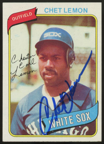 1980 Topps Chet Lemon #589 Signed Auto JSA