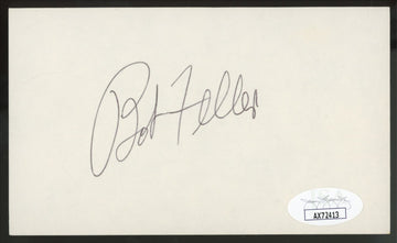 Bob Feller Signed Autographed Index Card JSA Authentic *413