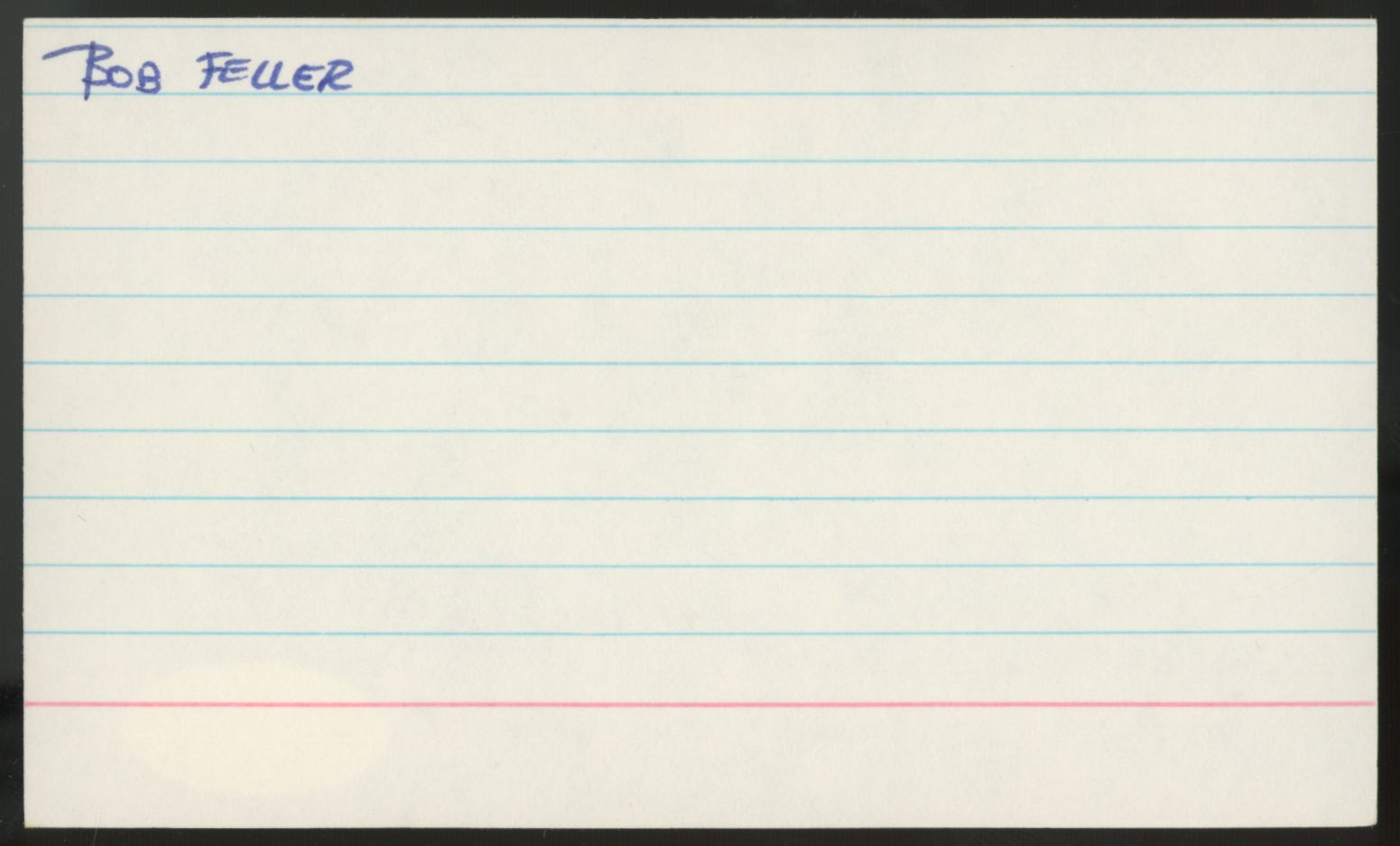 Bob Feller Signed Autographed Index Card JSA Authentic *413