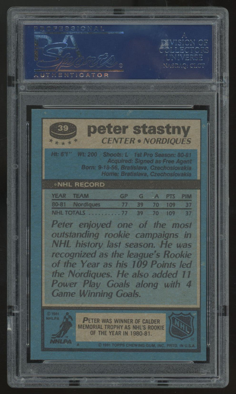 1981-82 Topps Peter Stastny RC #39 PSA 9