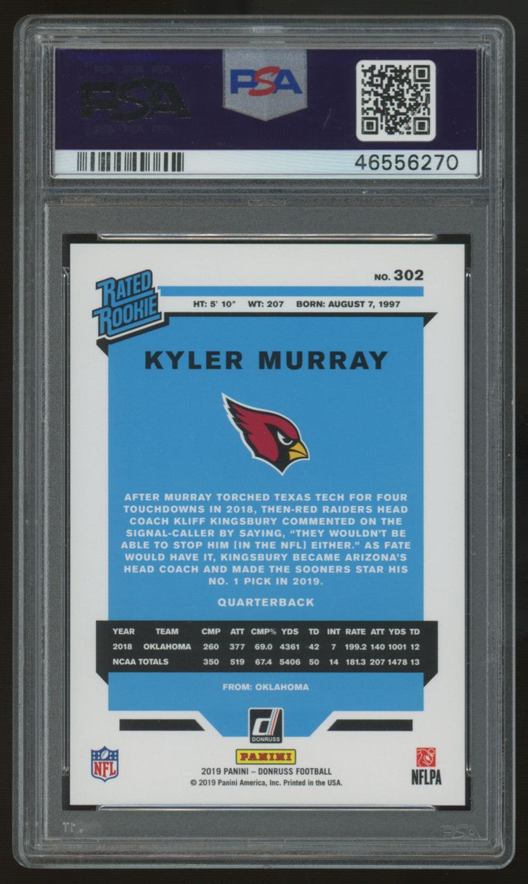 2019 Panini Donruss Kyler Murray Rated Rookie #302 PSA 10 *270