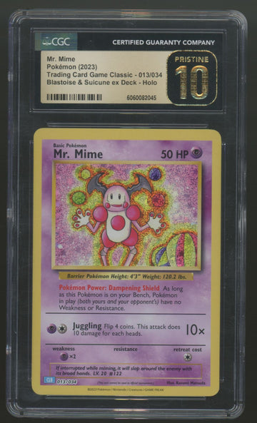 2023 Pokemon Mr. Mime Trading Card Game Classic Holo #13 CGC Pristine 10
