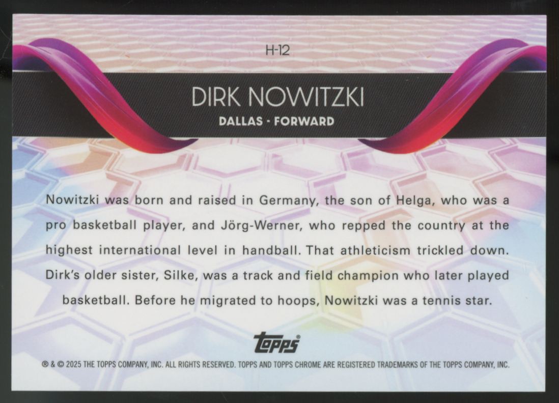 2024-25 Topps Chrome Dirk Nowitzki Helix SSP #H-12 "A"
