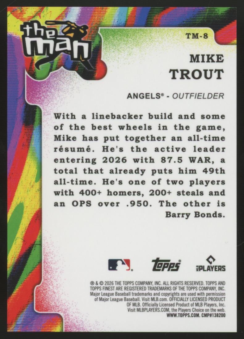 2026 Topps Finest Mike Trout The Man SSP #TM-8