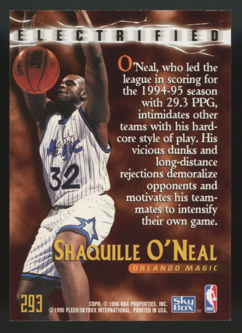 1995-96 Skybox Premium Shaquille O'Neal Electrified #293 NM "K"