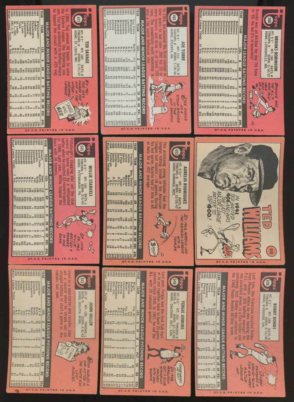 1969 Topps Baseball Complete Set (664) VG-EX Overall "B"
