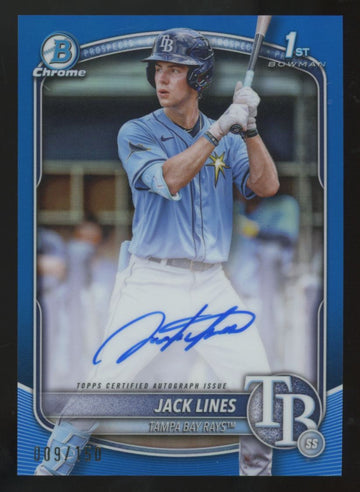 2025 Bowman Jack Lines 1st Chrome Prospect Blue Refractor Auto /150 #CPA-JLI
