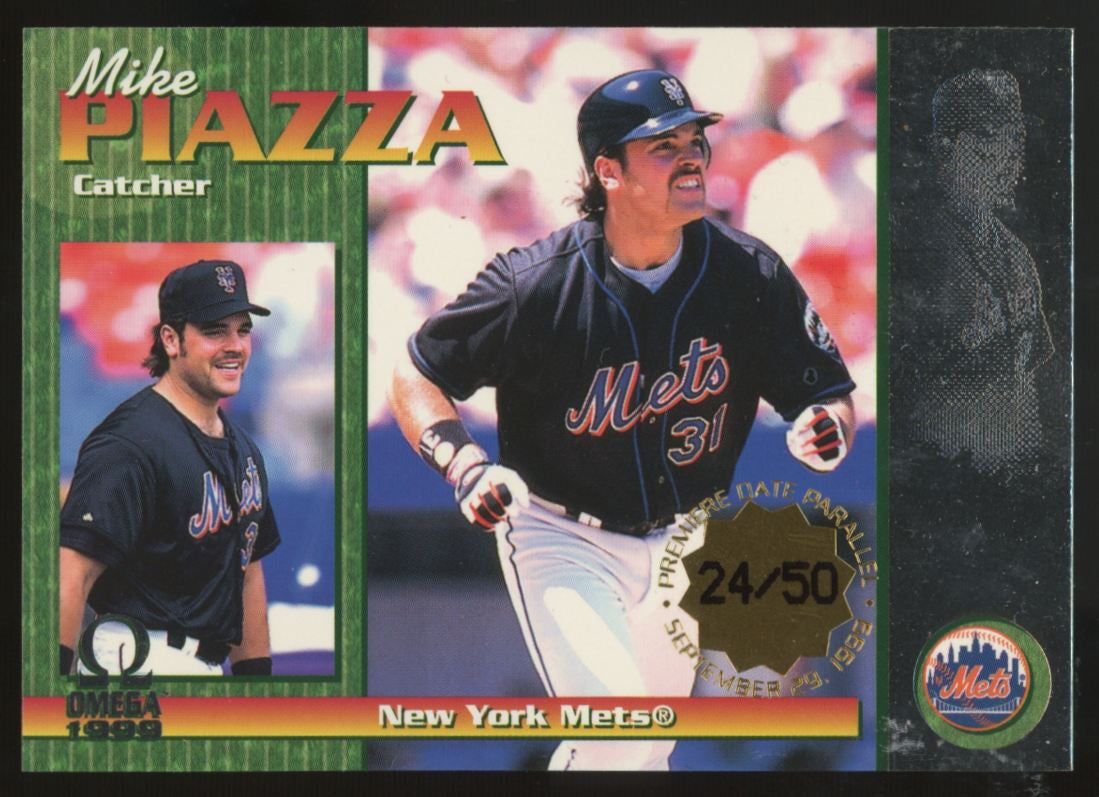 1999 Pacific Omega Mike Piazza Premiere Date /50 #156