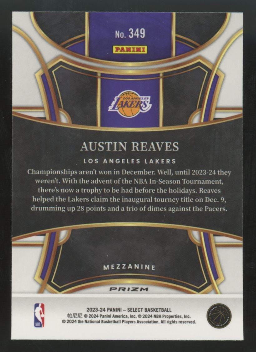 2023-24 Panini Select Austin Reaves Mezzanine Tiger Prizm SSP #349