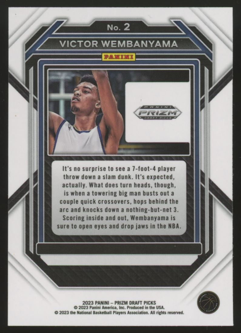 2023-24 Prizm Draft Victor Wembanyama Base RC #2 "B"