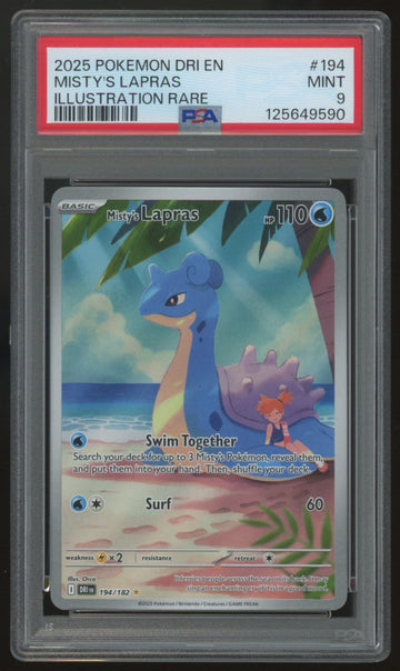 2025 Pokemon Misty's Lapras Destined Rivals Illustration Rare #194 PSA 9