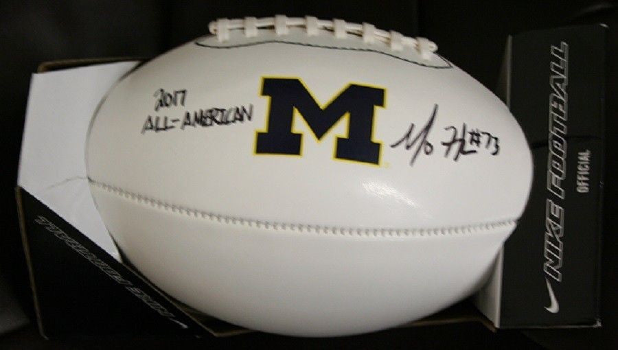 Maurice Mo Hurst Jr. University Michigan Autographed Nike Football w/Inscription