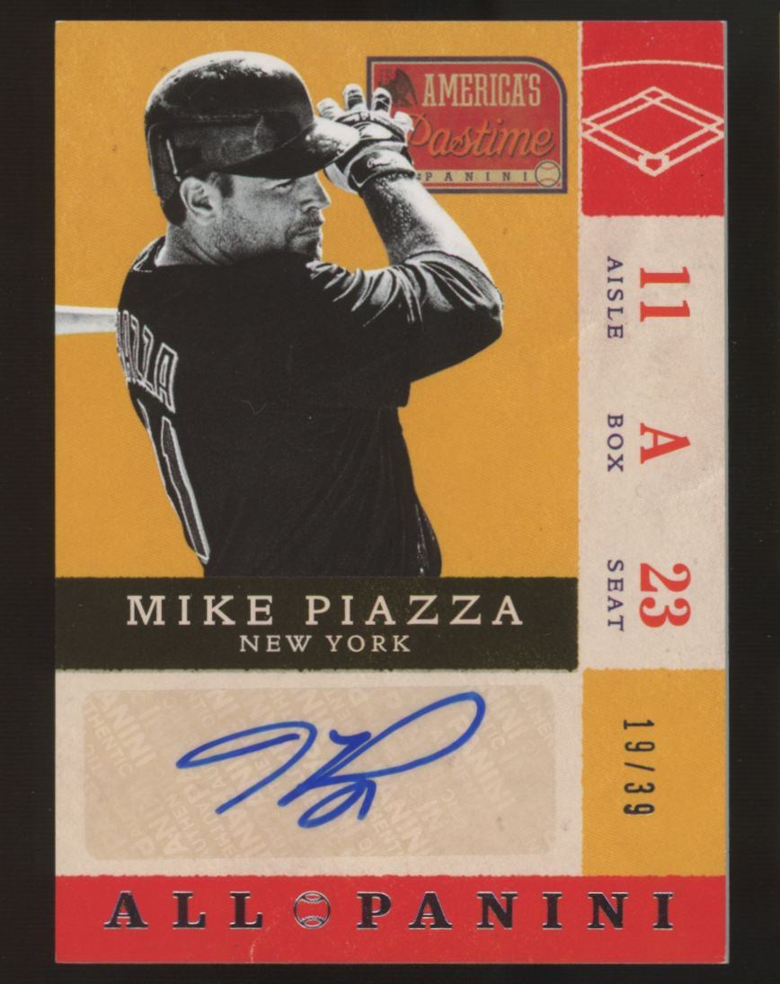 2013 America's Pastime Mike Piazza All Panini Auto /39 #AP-MP