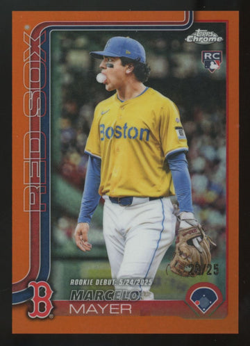 2025 Topps Chrome Update Marcelo Mayer RC Orange Refractor /25 #USC117
