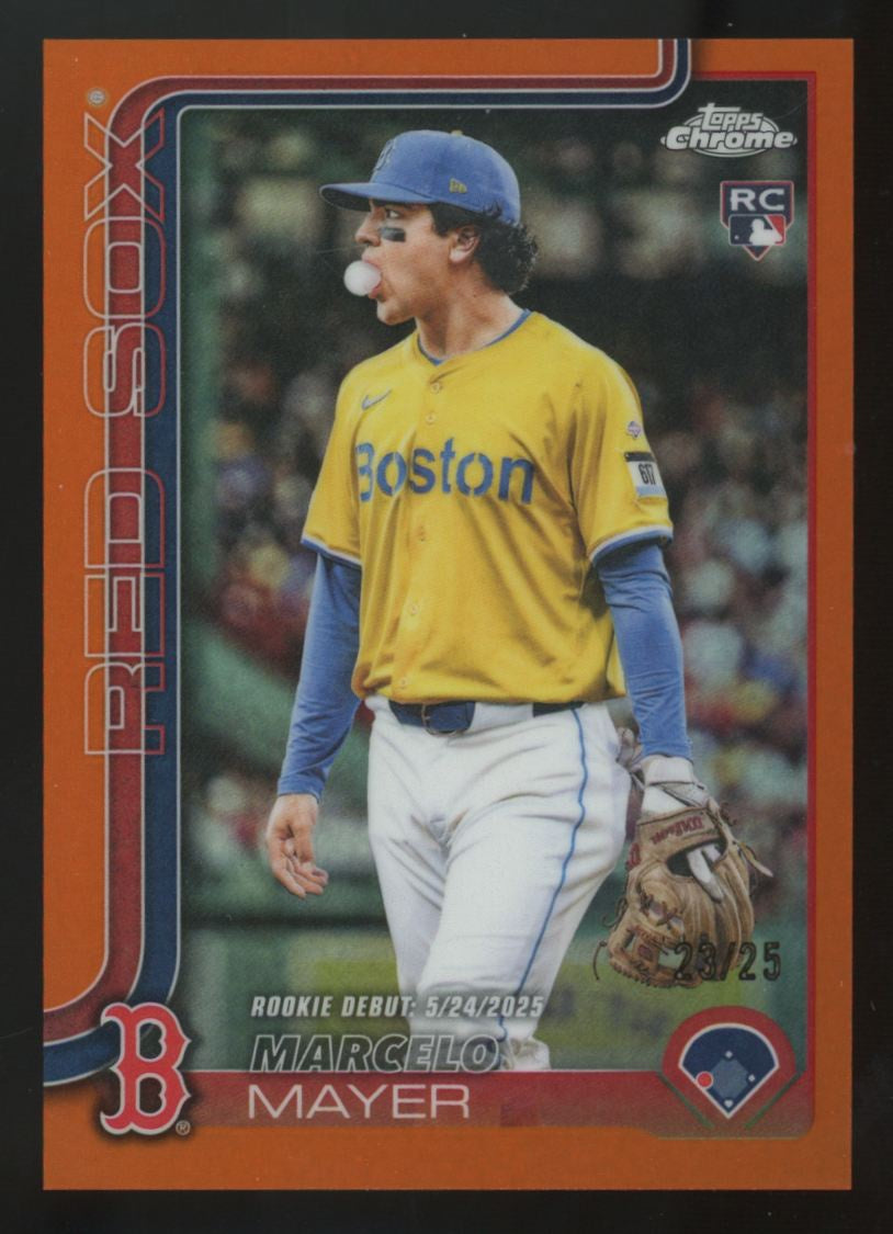 2025 Topps Chrome Update Marcelo Mayer RC Orange Refractor /25 #USC117