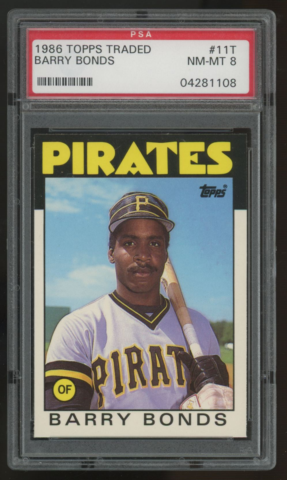 1986 Topps Traded Barry Bonds RC #11T PSA 8 *108