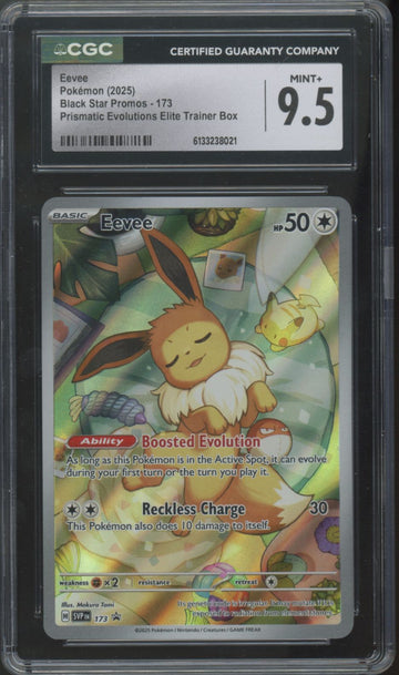 2025 Pokemon Eevee Prismatic Evolutions ETB Promo #173 CGC 9.5
