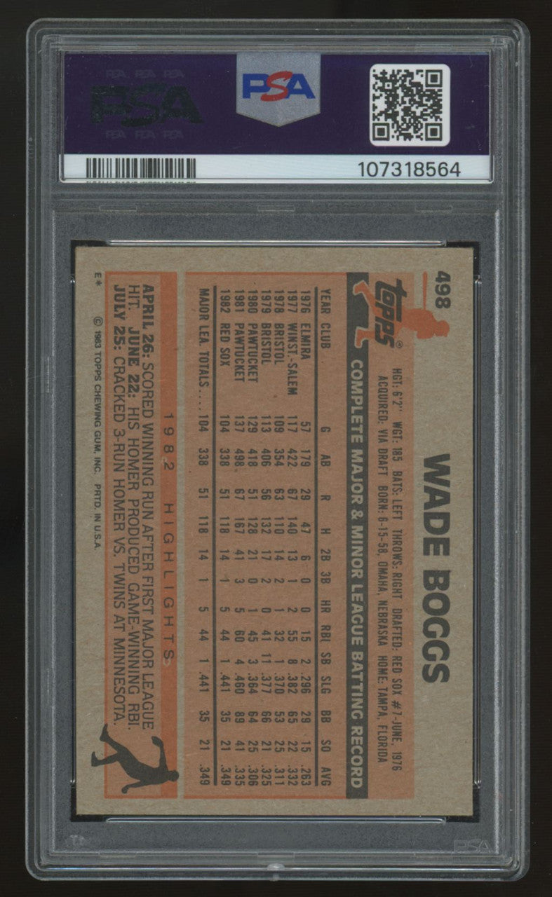 1983 Topps Wade Boggs RC #498 PSA 5
