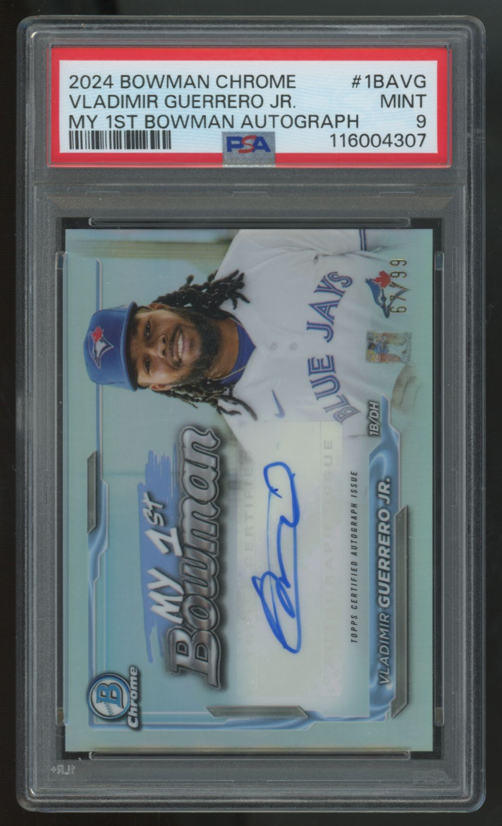 2024 Bowman Chrome Vladimir Guerrero Jr. My 1st Bowman Auto /99 #1BA-VG PSA 9
