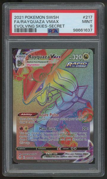 2021 Pokemon Rayquaza Evolving Skies Secret #217 PSA 9