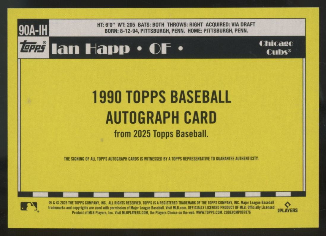 2025 Topps Ian Happ 1990 Auto #90A-IH