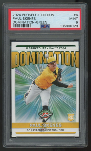 2024 Prospect Edition Paul Skenes RC Green Domination #6 PSA 9
