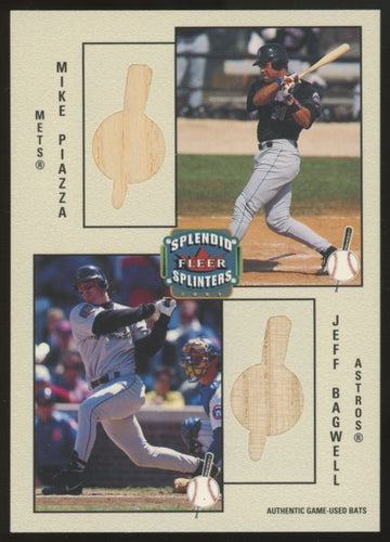 2003 Fleer Splendid Splinters Piazza Bagwell Dual Bat Relic /99 #MP-JB