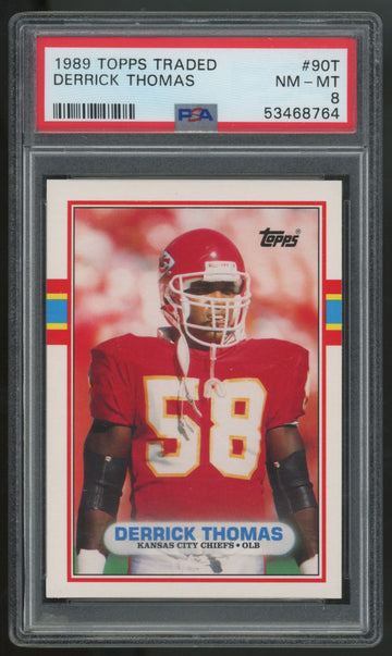 1989 Topps Traded Derrick Thomas RC #90T PSA 8