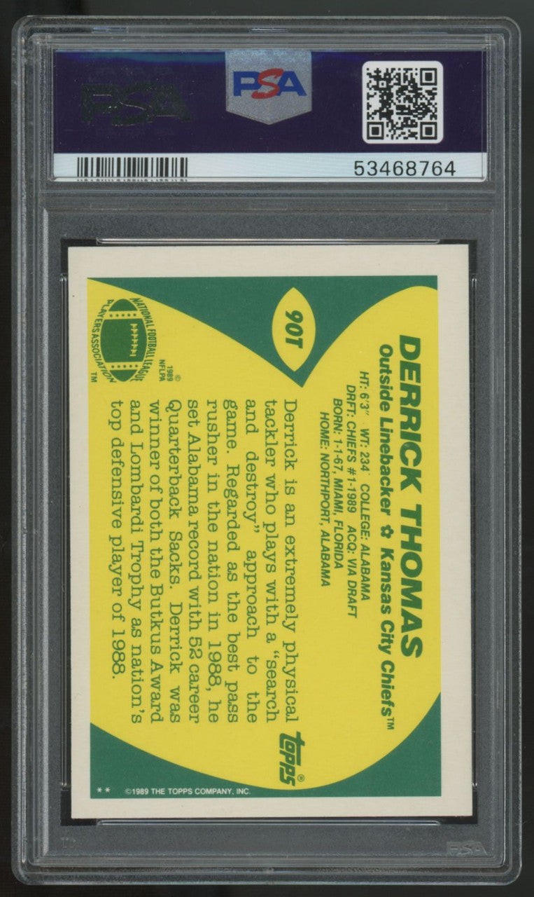 1989 Topps Traded Derrick Thomas RC #90T PSA 8