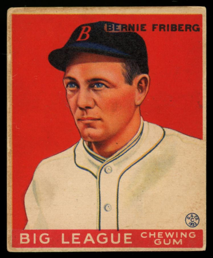 1933 Goudey Bernie Friberg #105 VG/EX