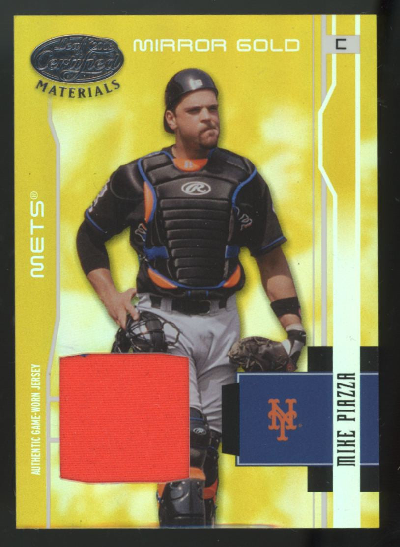 2003 Leaf Certified Mike Piazza Mirror Gold Patch /25 #117