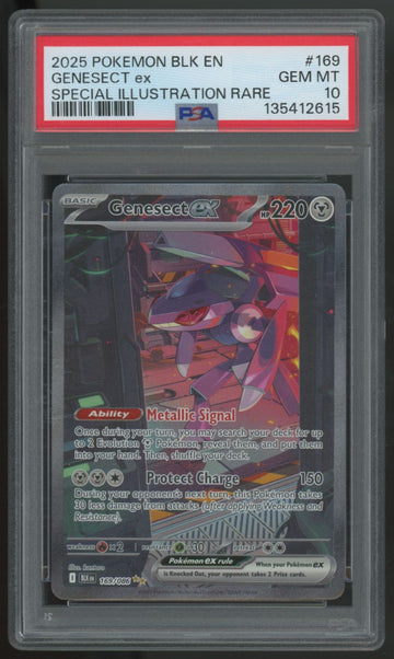 2025 Pokemon Genesect ex Black Bolt Special Illustration Rare #169 PSA 10