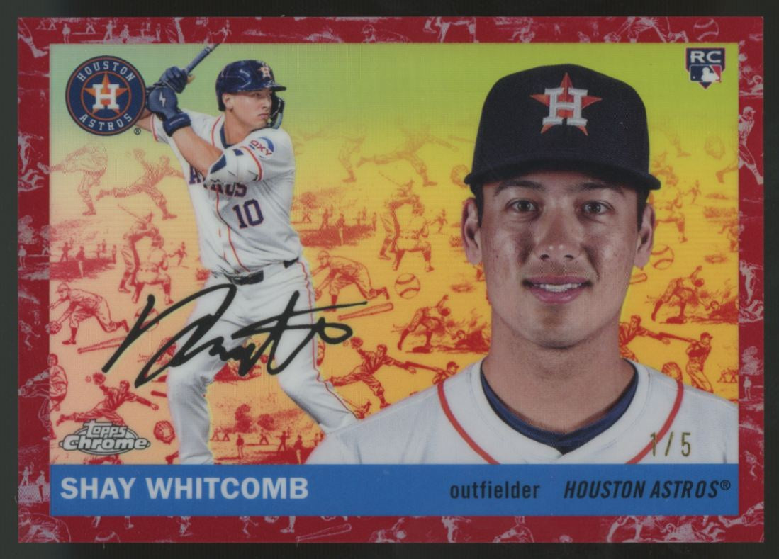 2025 Topps Chrome Platinum Anniversary Shay Whitcomb RC Cream/Red Refractor /5