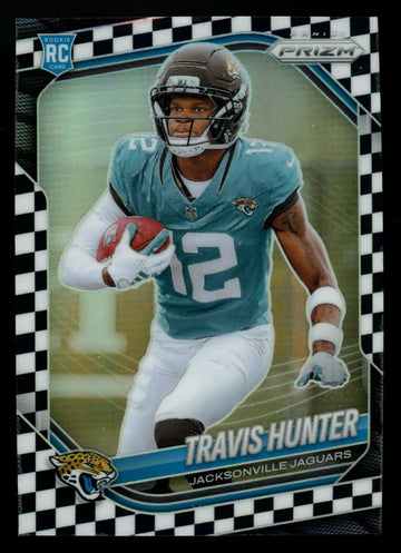 2025 Panini Prizm Travis Hunter RC Black & White Checker #301