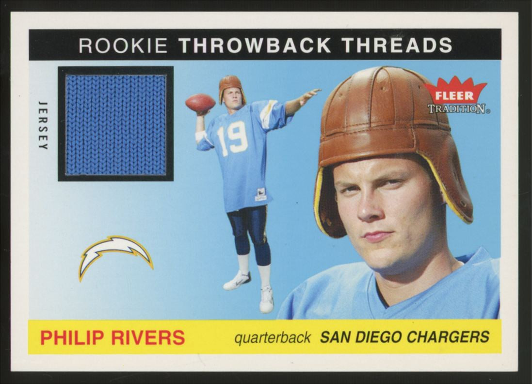 2004 Fleer Tradition Philip Rivers RC Throwback Threads Patch #TT-PR