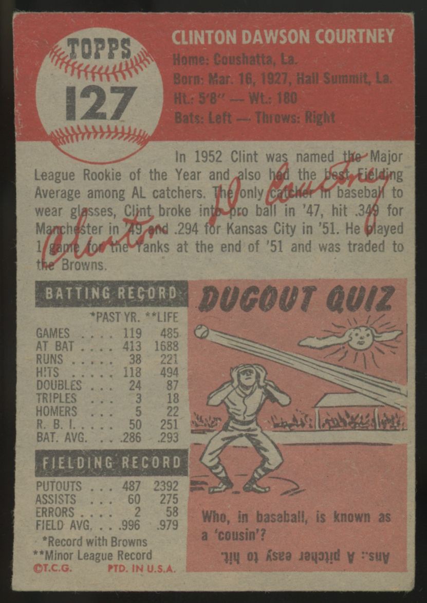 1953 Topps Clint Courtney #127 VG-EX