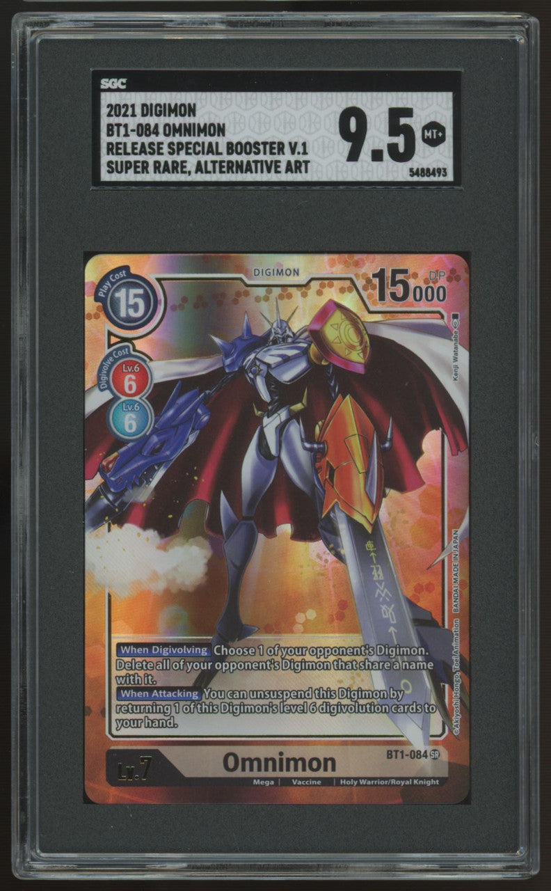 2021 Digimon Omnimon Release Special Booster 1.0 Alt Art #BT1-084 SGC 9.5