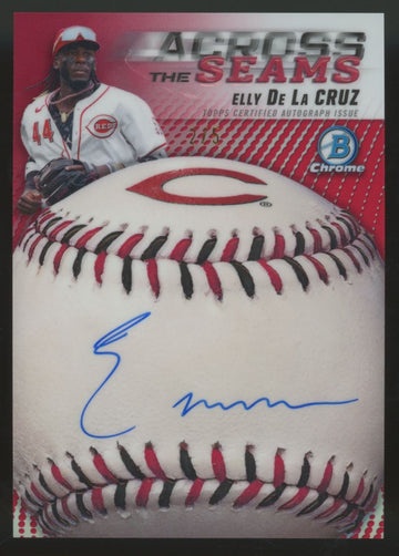2026 Bowman Chrome Elly De La Cruz Across The Seams Auto Red Refractor /5 #AS-ED