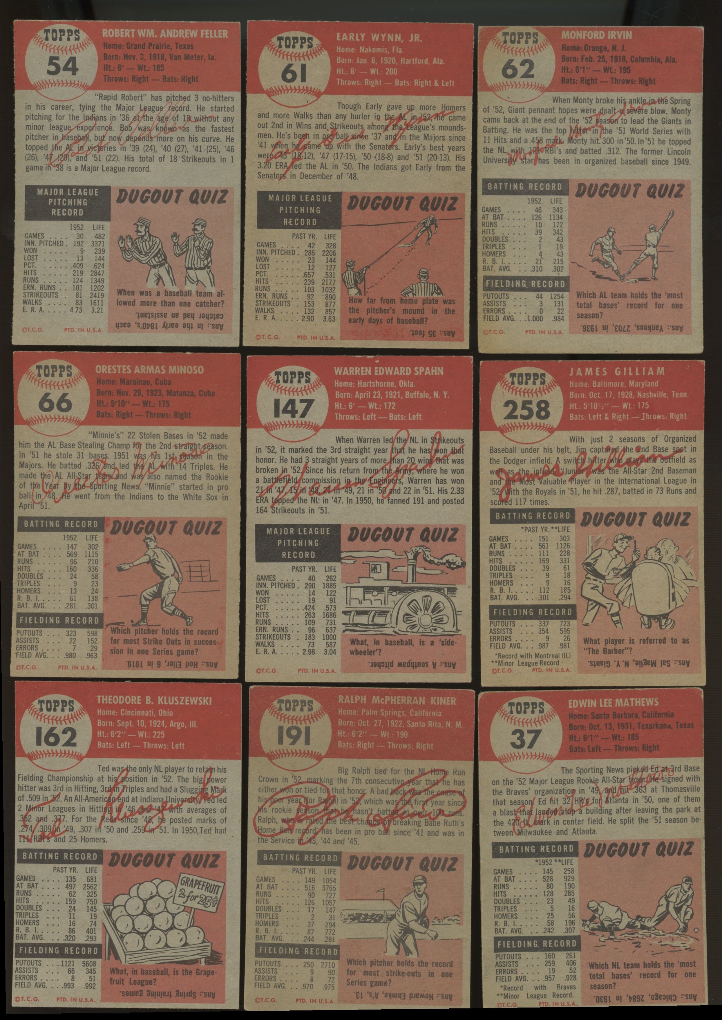 1953 Topps Baseball Complete Set (274) VG-EX