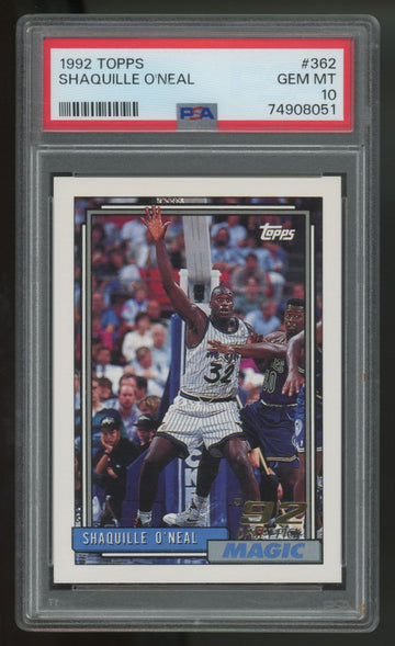 1992-93 Topps Shaquille O'Neal RC Draft Pick #362 PSA 10