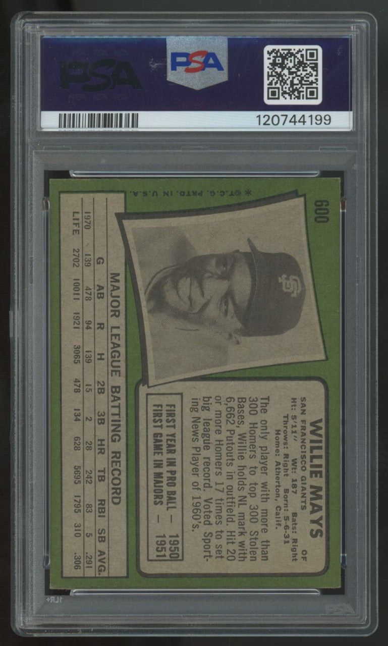 1971 Topps Willie Mays #600 PSA 4.5