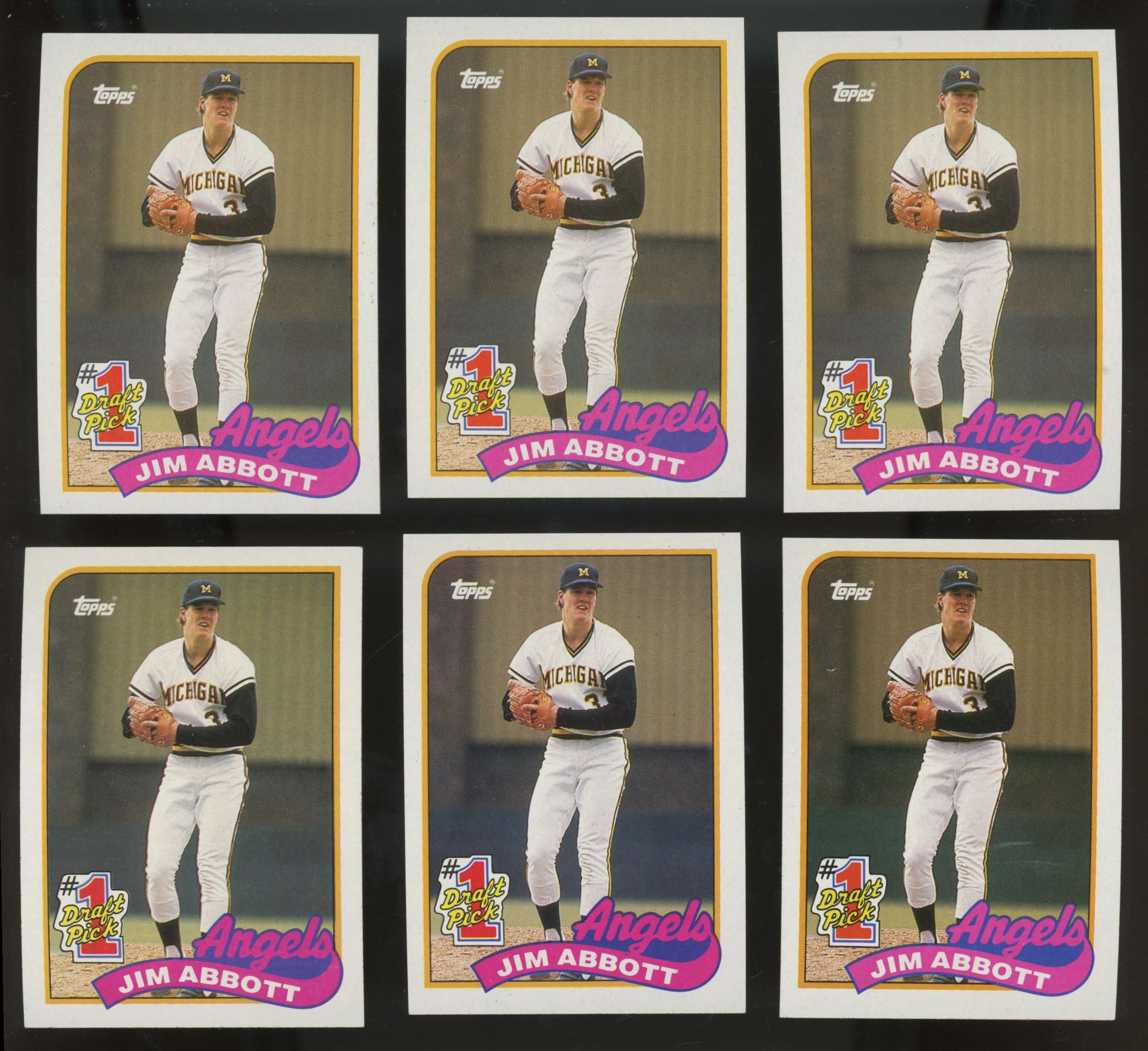 1989 Topps Jim Abbott RC #1 Draft Pick #573 (Lot Of 50)