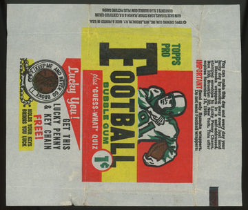 1959 Topps Football Wax Pack Wrapper Only One Player Variation