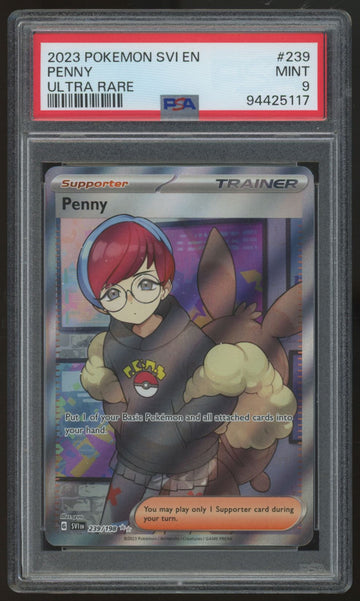 2023 Pokemon Penny Scarlet & Violet Ultra Rare #239 PSA 9