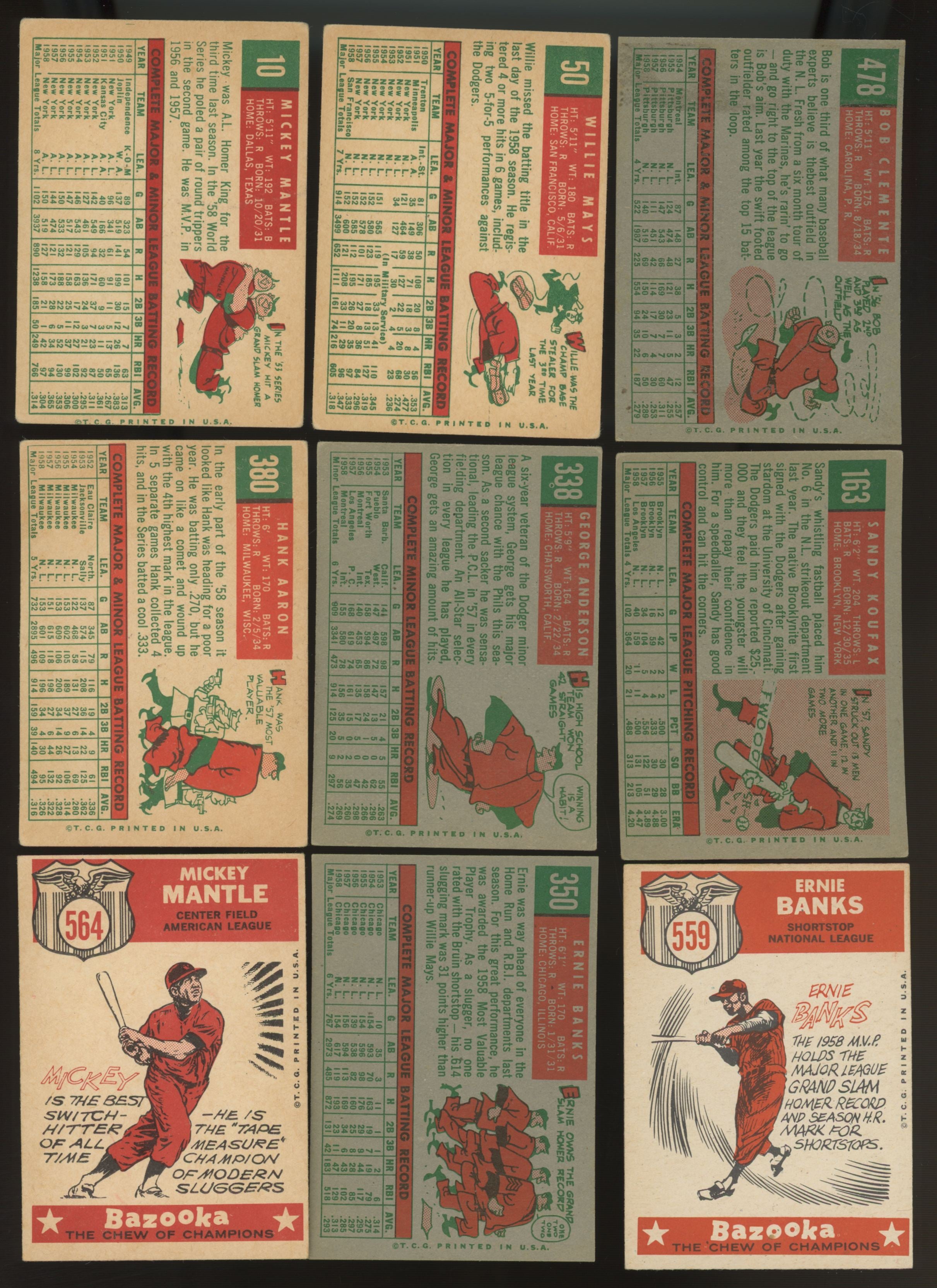 1959 Topps Baseball Complete Set (572) VG-EX w/ Gibson RC PSA 3.5