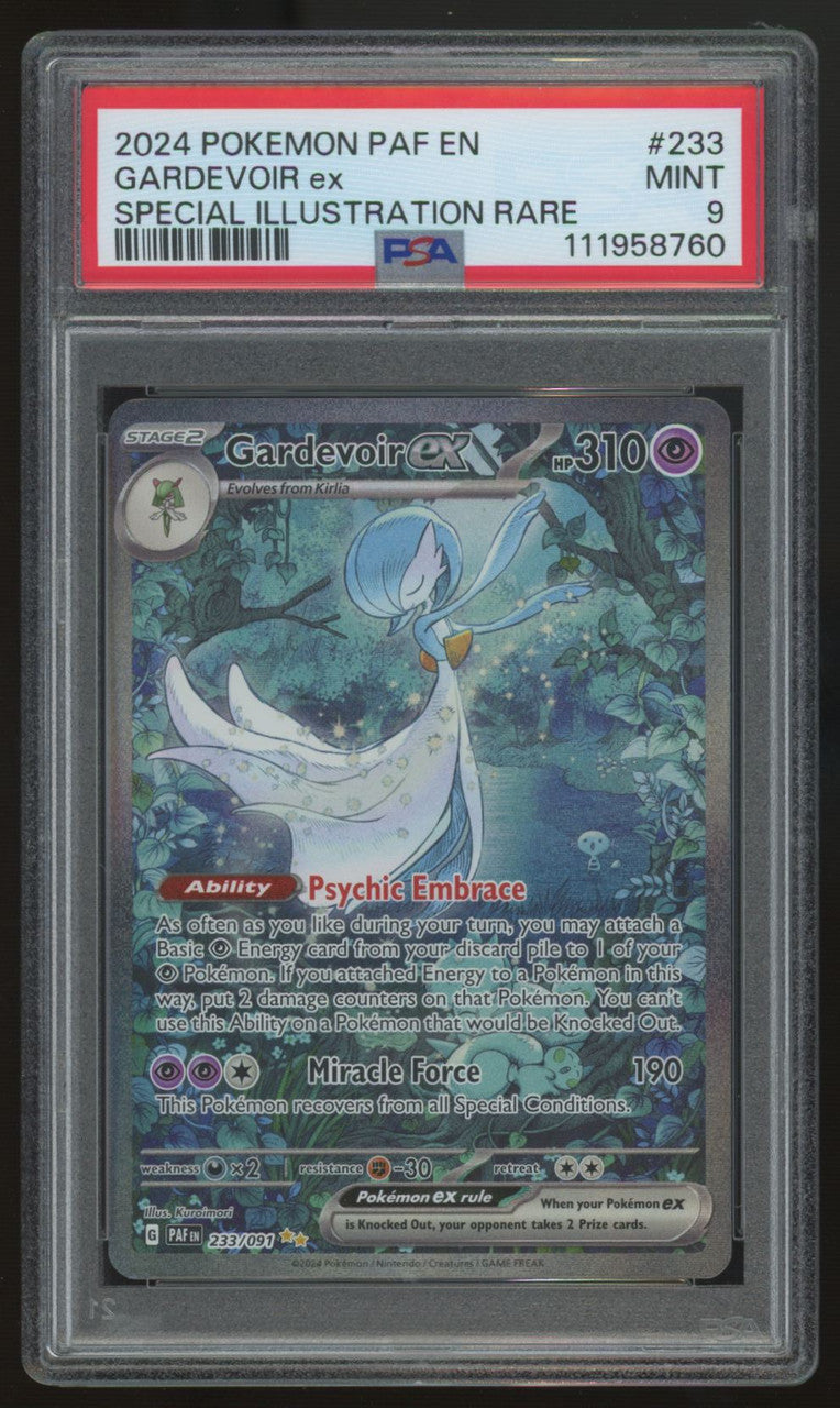 2024 Pokemon Gardevoir ex Paldean Fates SIR #233 PSA 9